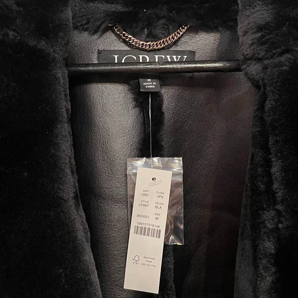 J. Crew Black Teddy Coat - Picture 6 of 8